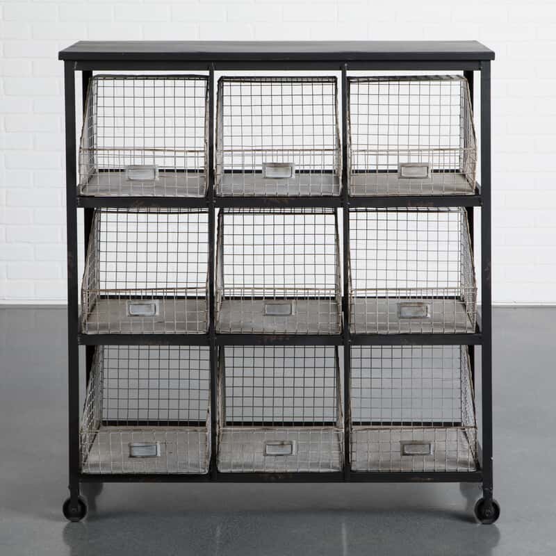 Wire Basket Cabinet Closeout Furniture Office August Haven