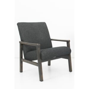 Antique black upholstered arm chair from the 1960's product image