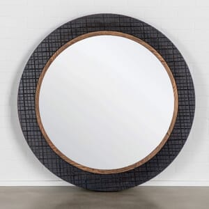 Aiden Black Round Mirror