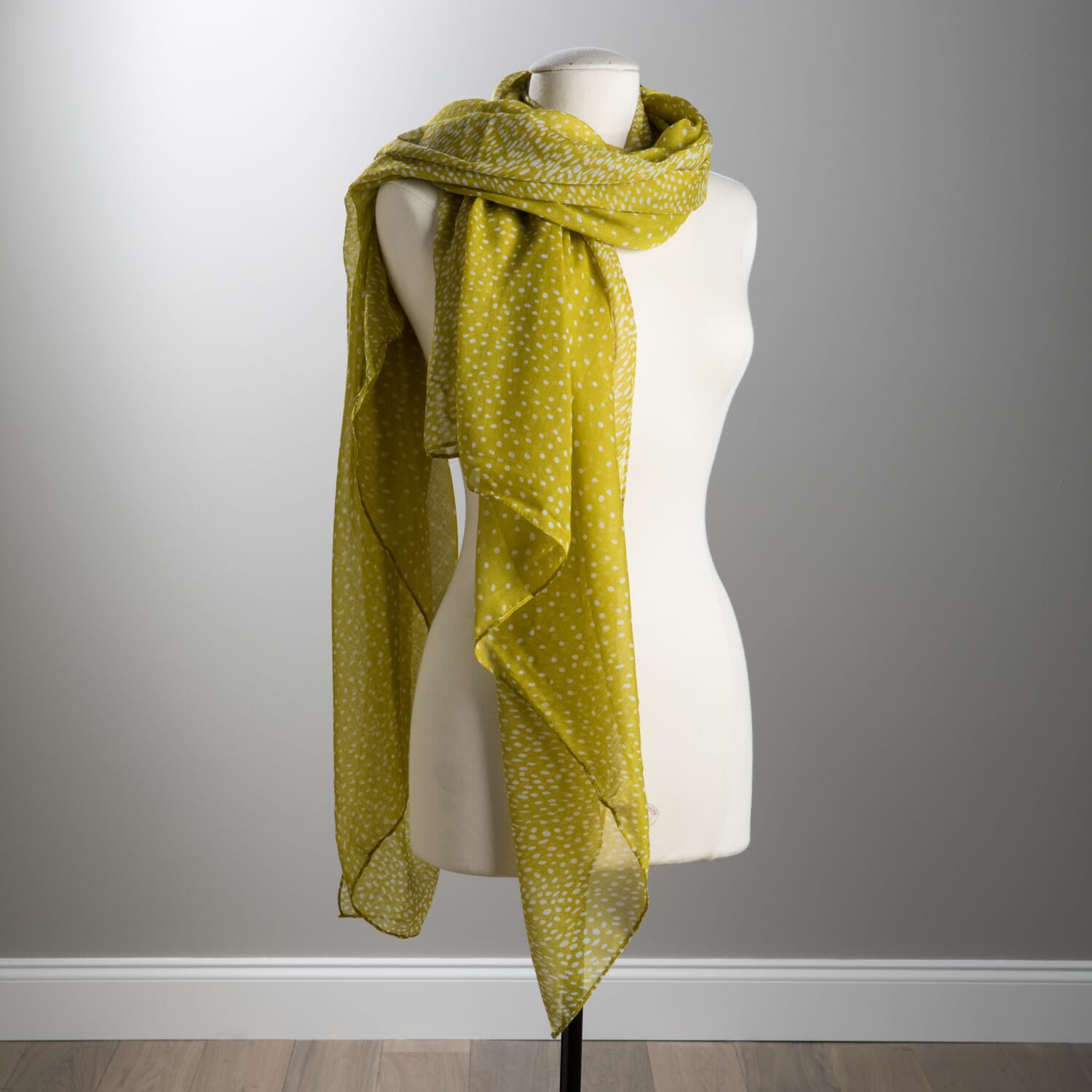 Chartreuse Dot Scarf