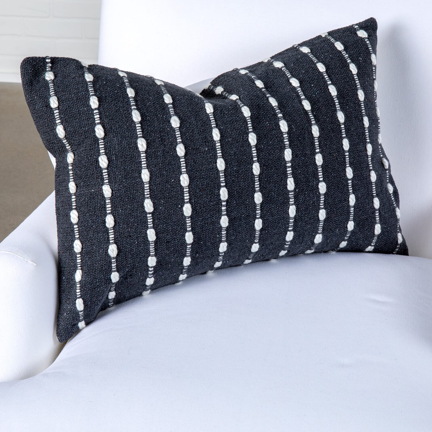 Black Striped Long Pillow
