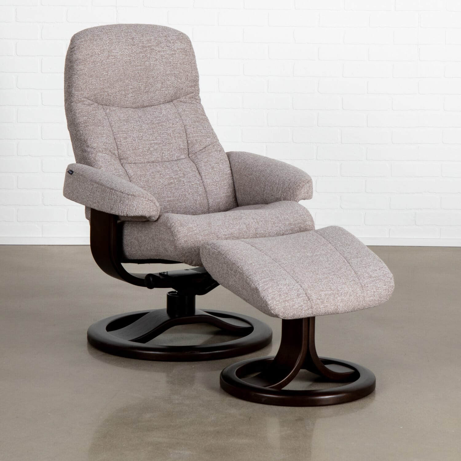 Muldal Small Fabric Recliner & Stool