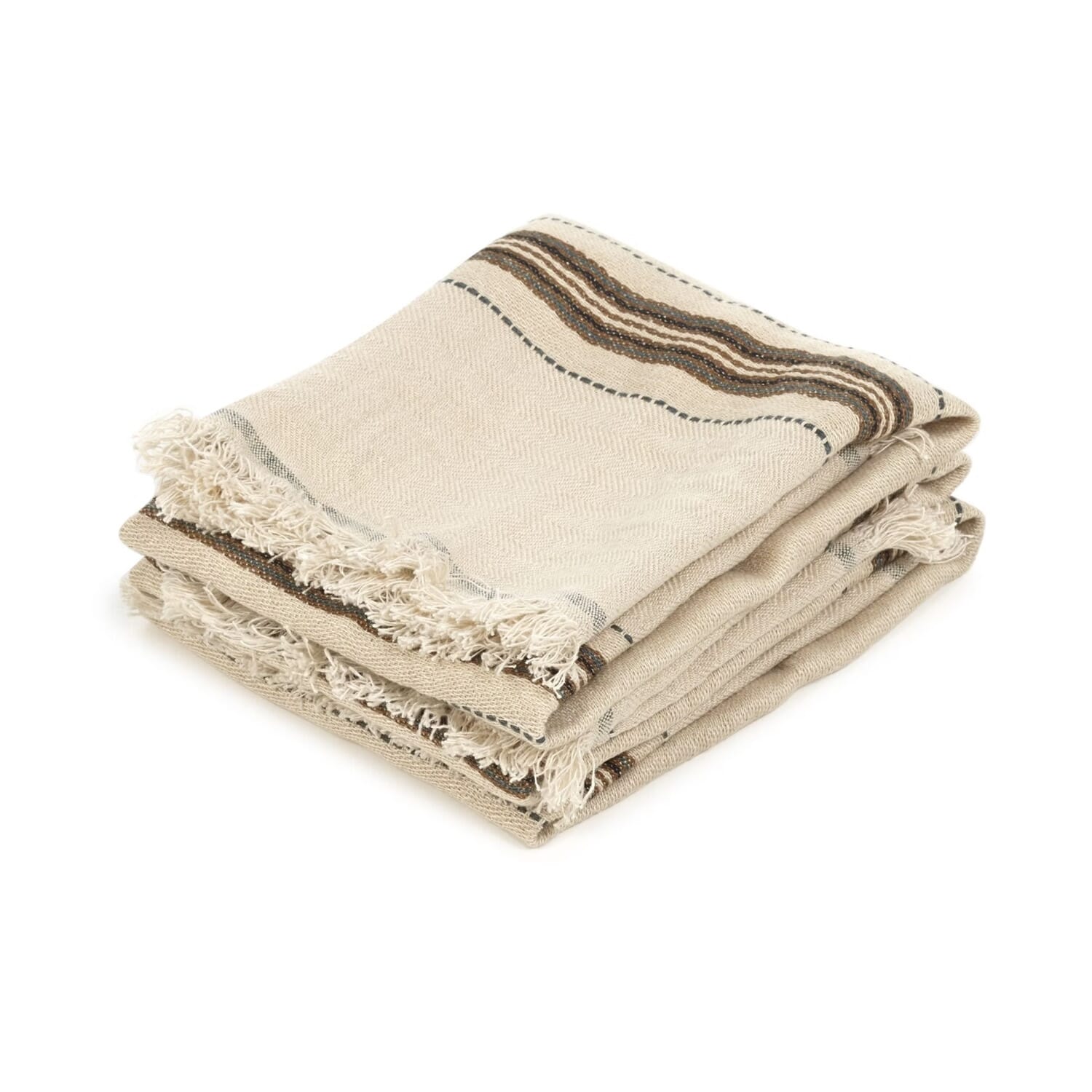 Oyster Stripe Belgian Towel