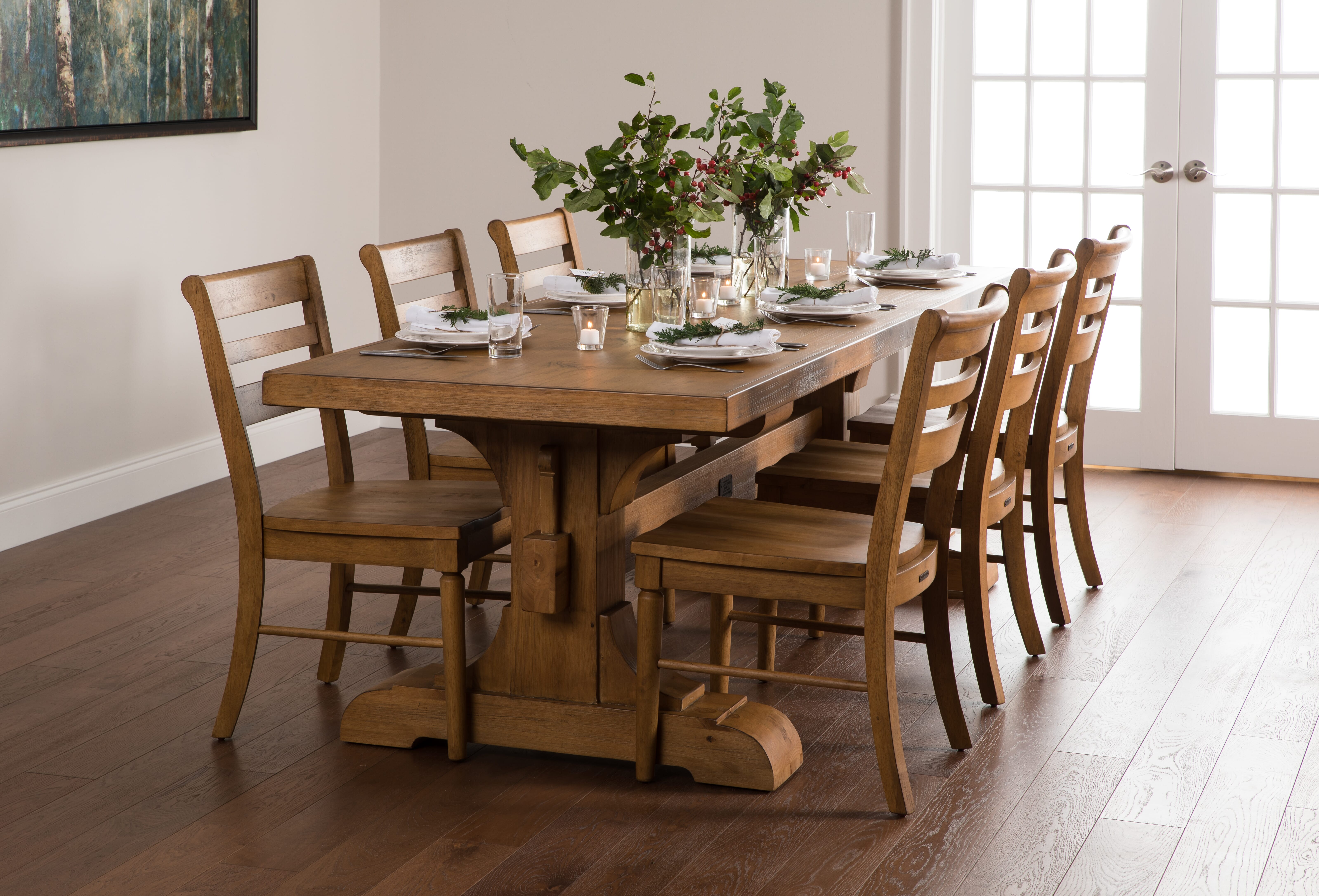 magnolia home keyed bench trestle dining table by joanna gaines