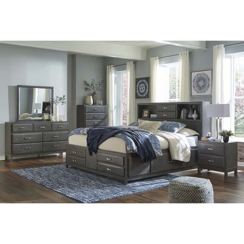 Kira Gray Queen 7 Pc Bedroom Package Bedroom Sets Wg R Furniture