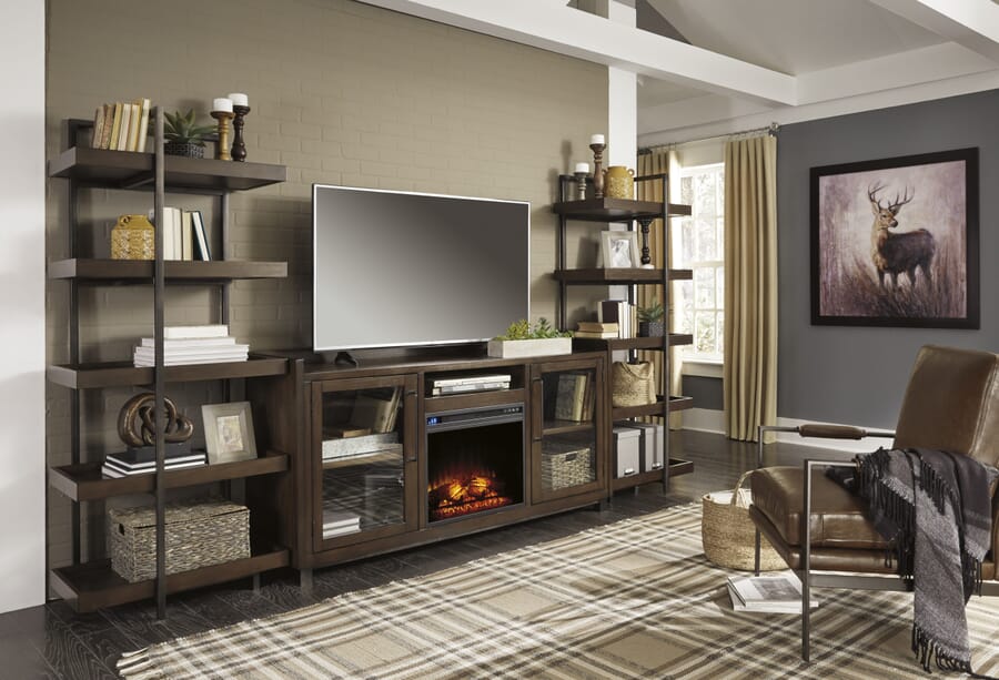 Multi-tiered TV stand for displaying decor items at different heights