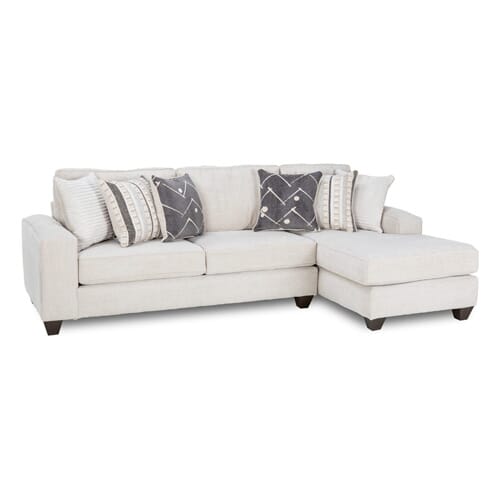 White 2-pc. sectional with pillows product image
