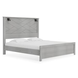 Cedric King Grey Panel Bed