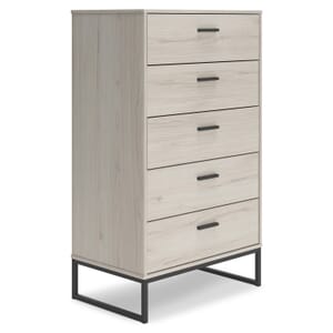5 drawer chest in a light natural finish product image