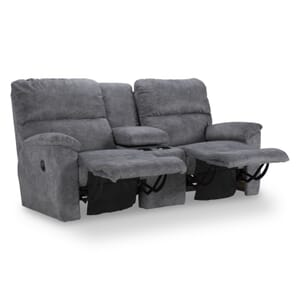 La-Z-Boy Brooks II Reclining loveseat with cupholders in gray product image