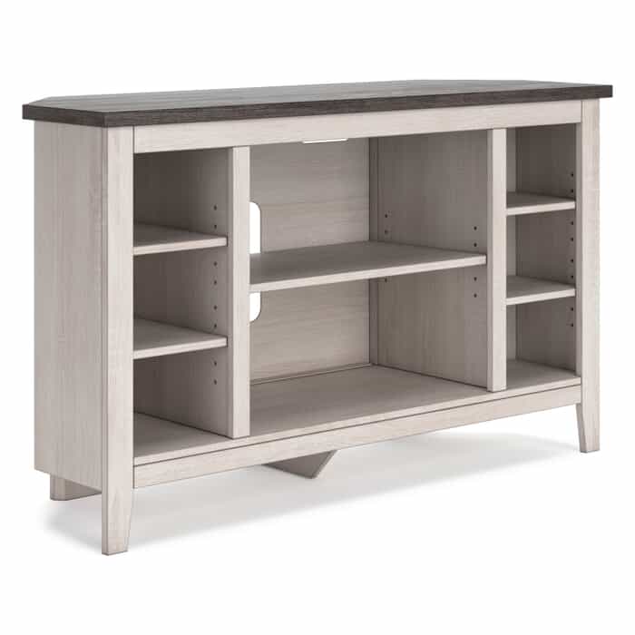 Lake Side RTA White Corner TV Stand