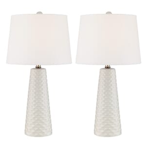 S/2 White Ceramic Table Lamps