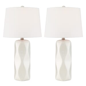 S/2 White Table Lamps