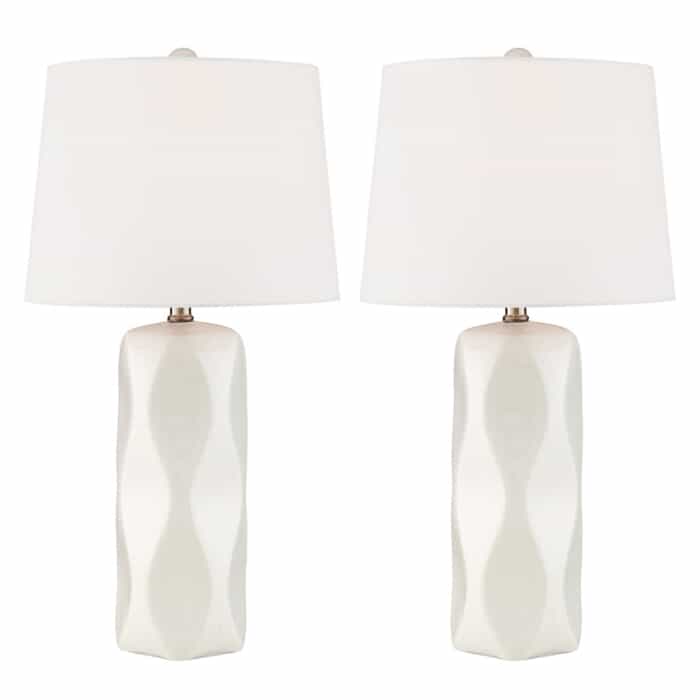 S/2 White Table Lamps