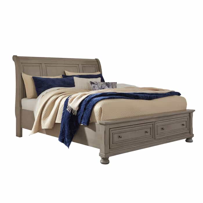 Holland Gray King Sleigh Storage Bed