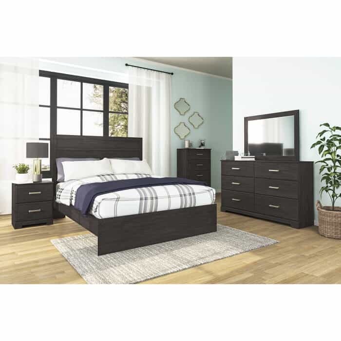 Cambell Black 7-Pc. Queen Bedroom Package