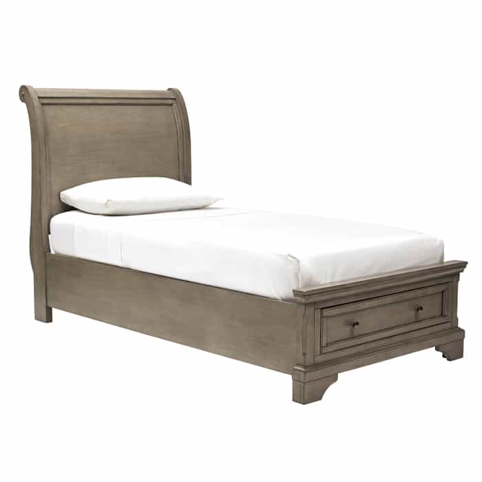 Holland Light Gray Twin Storage Bed