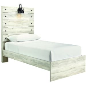 Liam White Twin Panel Bed