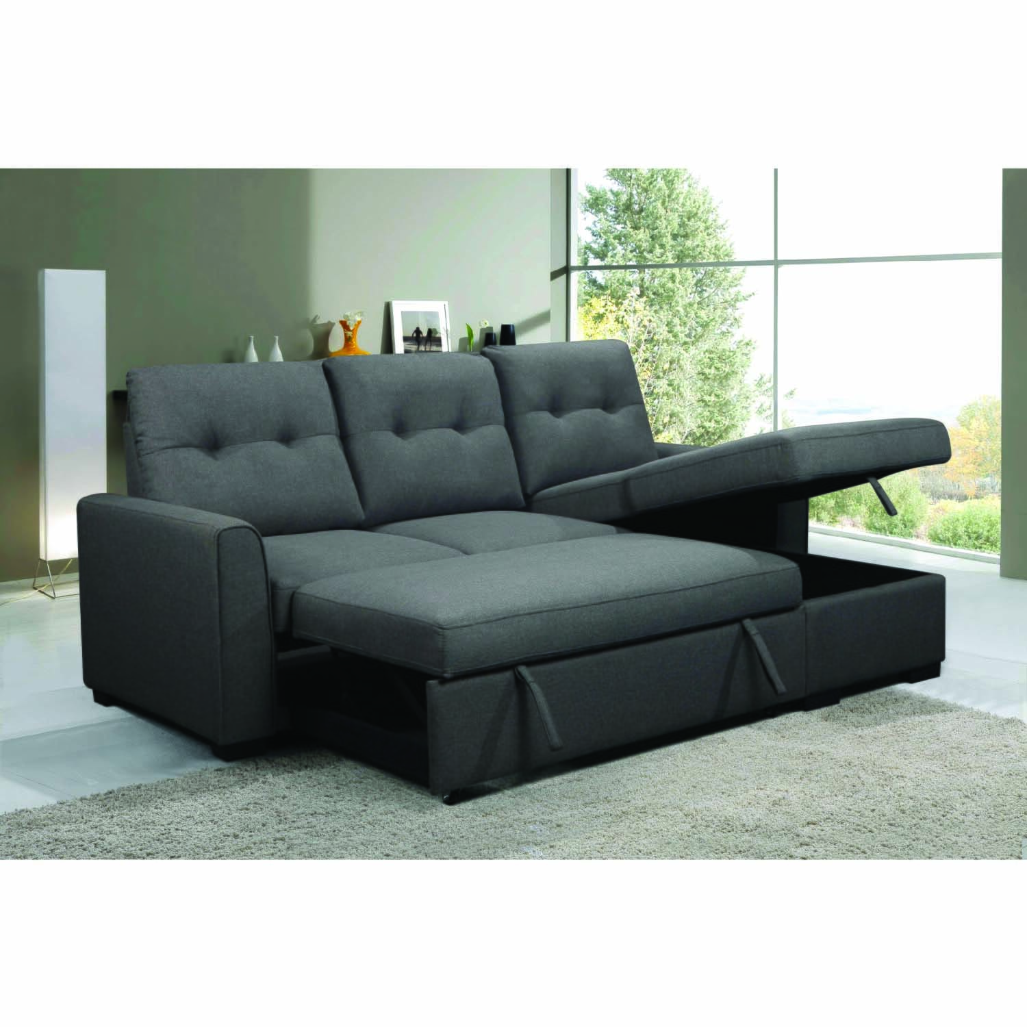 Double chaise sleeper deals sofa