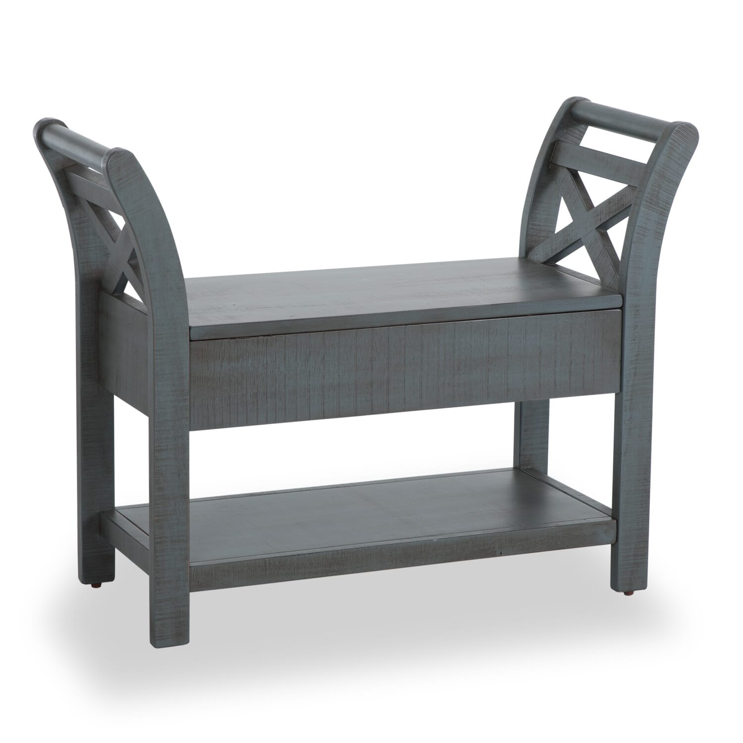 Grey garden bench online with storage