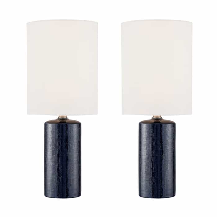 S/2 Navy Blue Table Lamps
