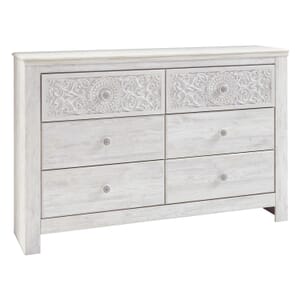 Aurora White Carved Dresser
