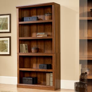Brown wooden 5-shelf bookcase product image