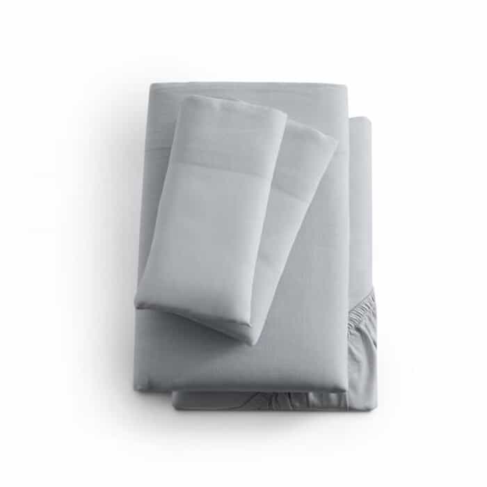 Linen-Weave Cotton Fog Twin XL Sheets