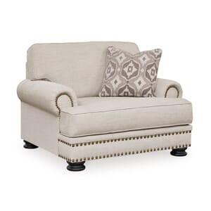 Signature Design by Ashley beige oversized chair with nailhead trim accents product image