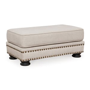 Signature Design by Ashley beige ottoman with nailhead trim product image
