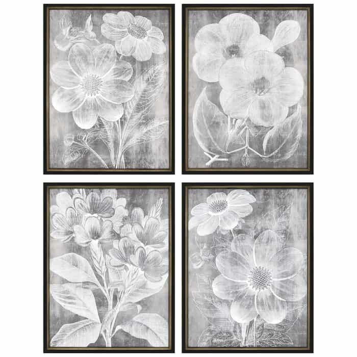 S/4 Chalky Floral Art