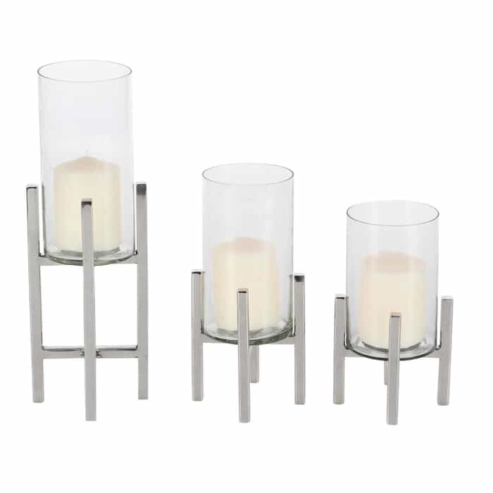 S/3 Silver Candleholders