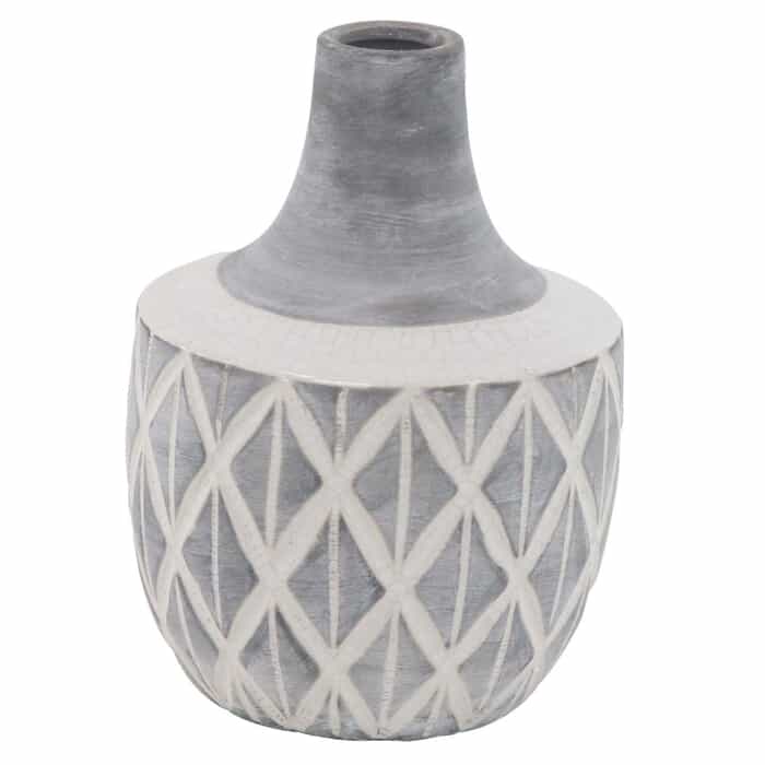 Gray/White Vase-Large