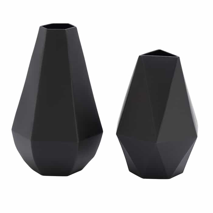 S/2 Black Vases