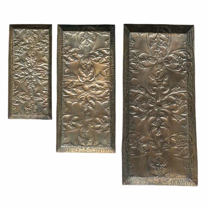 S/3 Copper Metal Trays