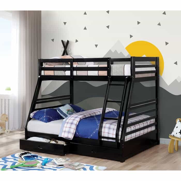 Bailey Twin / Full Black Bunk Bed