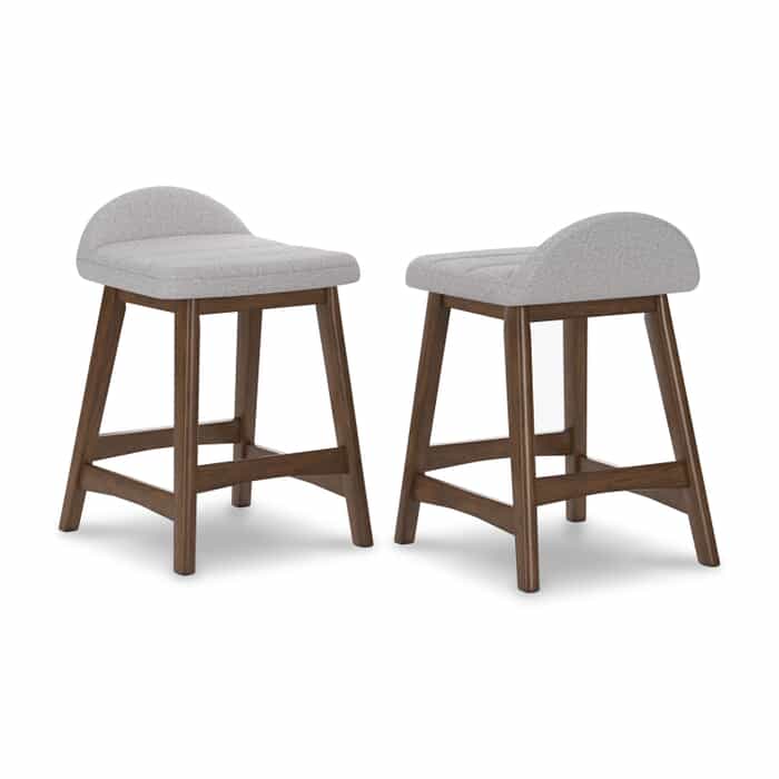 Johnny S/2 Lt Grey Upholstered Counter Stool