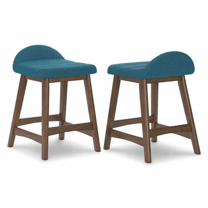 Johnny S/2 Blue Upholstered Counter Stool