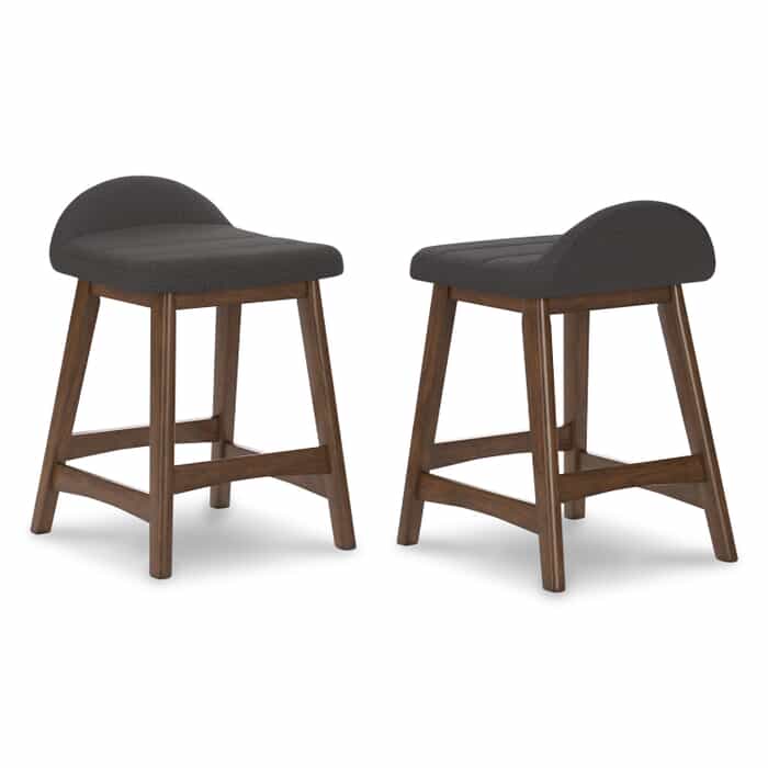 Johnny S/2 Grey Upholstered Counter Stool
