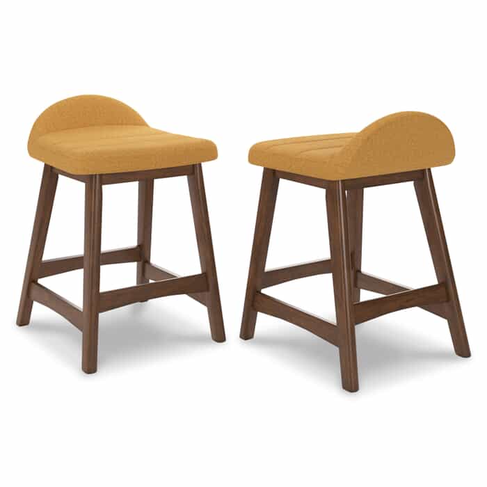 Johnny S/2 Mustard Upholstered Counter Stools