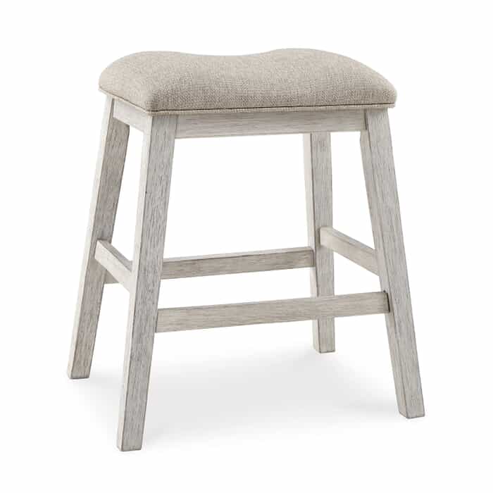 Ashton S/2 White Backless Bar Stool